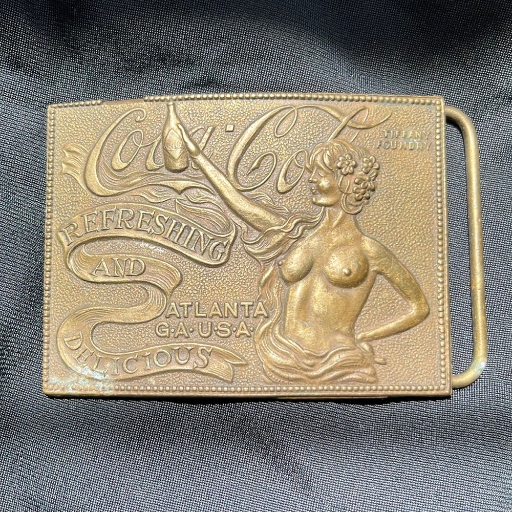RARE VINTAGE Tiffany Foundry Coca Cola belt buckle
